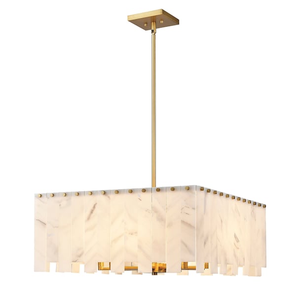 Z-Lite Viviana Chandelier, 8-Light, 26 In.W x 12 In.H, Rubbed Brass/Alabaster 345P26-RB - main